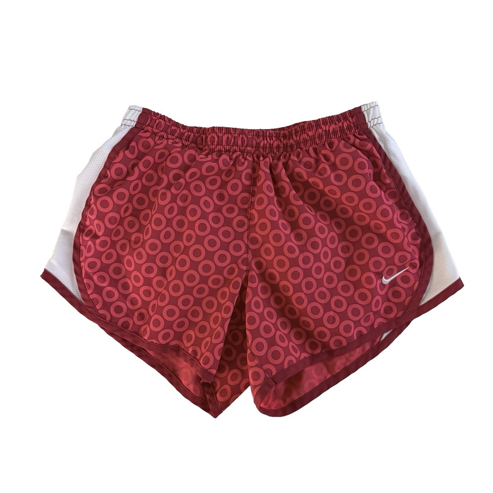 Nike Dri Fit Tempo Girls Running Shorts Size M Youth Red White Lined